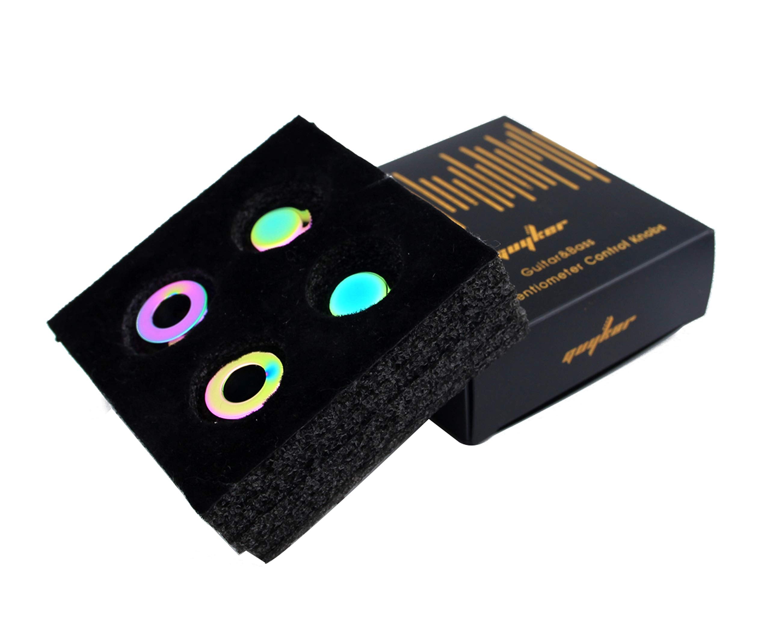 Guyker 2Pcs Brass Concentric Stacked Knobs, Dual Knurled Control Knobs, High Grade Dome Volume Tone Knob Replacement for Electri